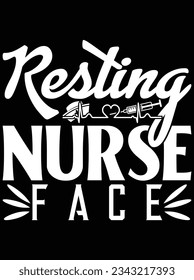 Resting nurse face vector art design, eps file. design file for t-shirt. SVG, EPS cuttable design file