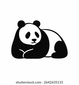 Panda em repouso preto e branco