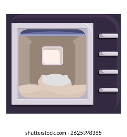 Lugar de descanso simulando um quarto de hotel cápsula dentro de um forno de micro-ondas, oferecendo uma experiência de acomodação única e acolhedora