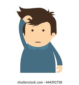 Resting and sleep concept represented by boy sleeping icon. isolated and flat illustration 