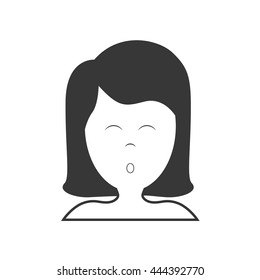 Resting and sleep concept represented by girl sleeping icon. isolated and flat illustration 