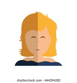 Resting and sleep concept represented by girl sleeping icon. isolated and flat illustration 