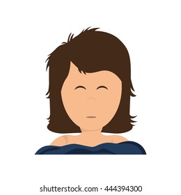 Resting and sleep concept represented by girl sleeping icon. isolated and flat illustration 