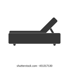 Resting and sleep concept represented by sun chair silhouette icon. Isolated and flat illustration 