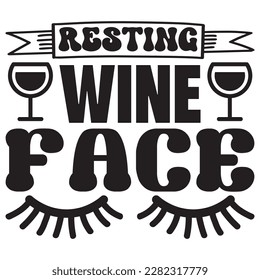 Archivo vectorial de diseño de camisetas de Wine Face de renombre