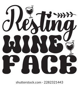 Archivo vectorial de diseño de camisetas de Wine Face de renombre