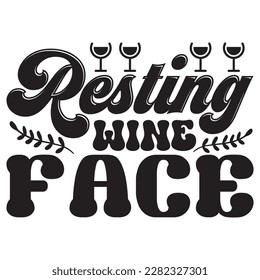 Archivo vectorial de diseño de camisetas de Wine Face de renombre