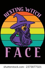 Resting Witch Face eps cut file for cutting machine