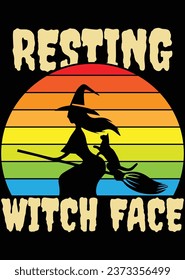 Resting Witch Face eps cut file for cutting machine