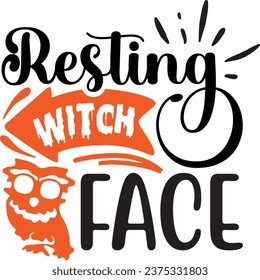 Resting witch face Halloween design