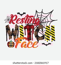 Resting Witch Face Halloween Sublimation T-Shirt Design