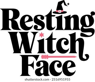  resting witch face halloween t shirt design