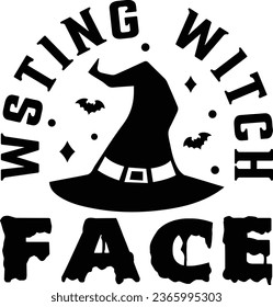Resting Witch Face Halloween T-shirt Design