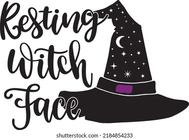 Archivo vector de Witch Face Witch Halloween