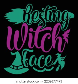 Resting Witch Face, Monster Fictional Character, One Young Woman Only Halloween Candy, Halloween Elements Party Social Event Gift, Halloween Phrase Silhouette Vector File