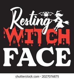 Resting witch face t shirt design, vector file.