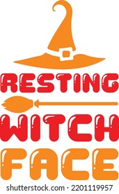 resting witch face vector file