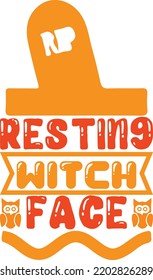 resting witch face vector file
