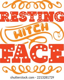 resting witch face vector file