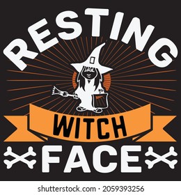 Resting Witch Face.T-shirt design.Vector file.