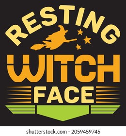 Resting Witch Face.T-shirt design.Vector file.