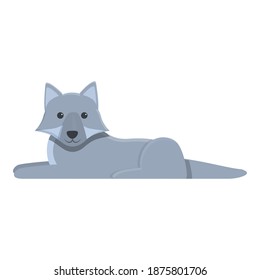 Resting wolf icon. Cartoon of resting wolf vector icon for web design isolated on white background