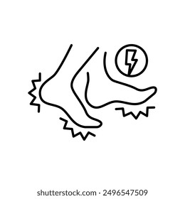 Restless legs syndrome line black icon. Sign for web page, mobile app, button, logo. Vector isolated button. Editable stroke.