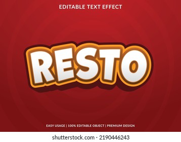 resto text effect template use for business logo and brand