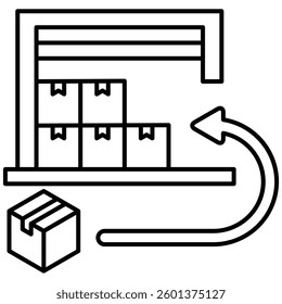 Restock icon visualized simply Line style.