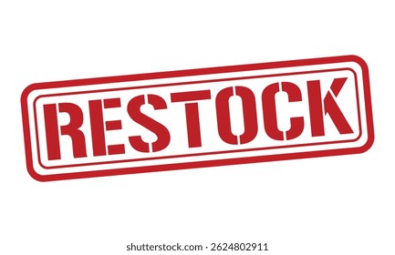 RESTOCK red stamp text vector, rubber stamp