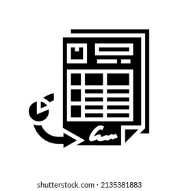 restock report glyph icon vector. restock report sign. isolated contour symbol black illustration