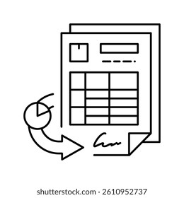 restock report line icon vector. restock report sign. isolated contour symbol black illustration