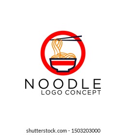 Restoran Food Ramen Noodle Logo Vector Template 