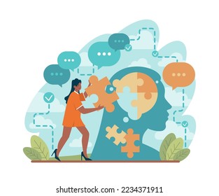 Restoration concept. Post crisis growth or recovery. Process of business or self development. Flat vector illustration