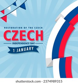 Restoration of the Czech Independence Day illustration vector background. Vector eps 10