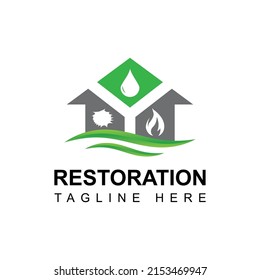 Restoration Logo Design Template With Natural Home.