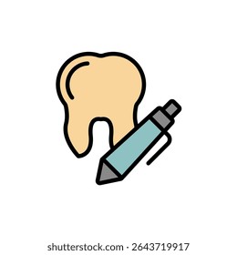 restorative dental icon collection .design style with background
