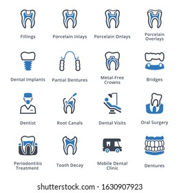 Restorative Dentistry Icons - Blue Series
