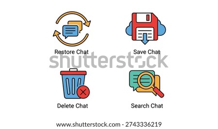 Restore Chat Line clean modern color illustration