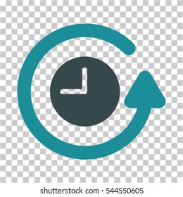 Restore Clock icon. Vector pictograph style is a flat bicolor symbol, soft blue colors, chess transparent background. Designed for software and web interface toolbars and menus.