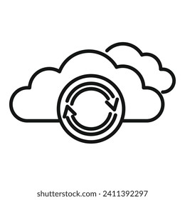 Restore data cloud icon outline vector. Work idea internet. Content filter