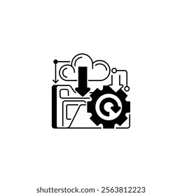 Restore Data Line Icon. linear style sign for mobile concept and web design. Outline vector icon.