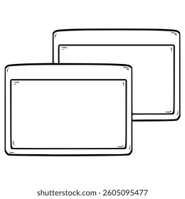 restore down icon illustration hand drawn outline vector