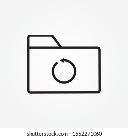 restore  folder outline single icon design vector illustration