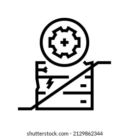 restore furniture line icon vector. restore furniture sign. isolated contour symbol black illustration