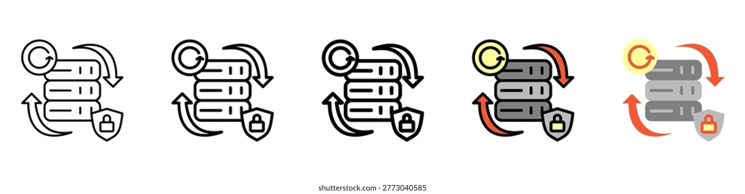 Restore Icon With Differences and Colors Style Illustration