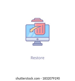 Restore icon in vector. Logotype