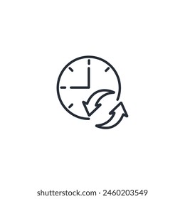 restore icon. vector.Editable stroke.linear style sign for use web design,logo.Symbol illustration.