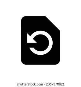 restaurar el icono de página. Diseño de estilo plano aislado en un fondo blanco. Ilustración del vector