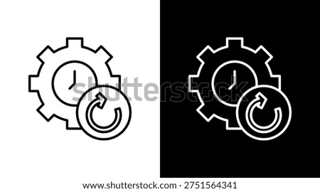 Restore Settings Outline White Icon Set Design